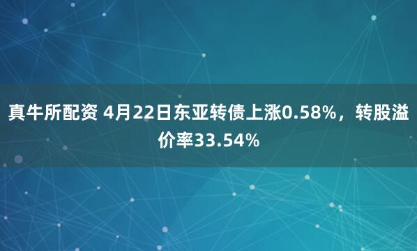 真牛所配资 4月22日东亚转债上涨0.58%，转股溢价率33.54%
